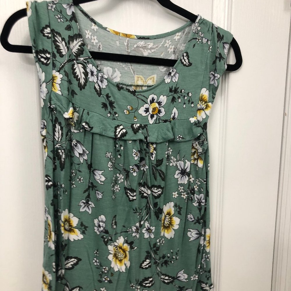 light green floral loft shirt.  used.